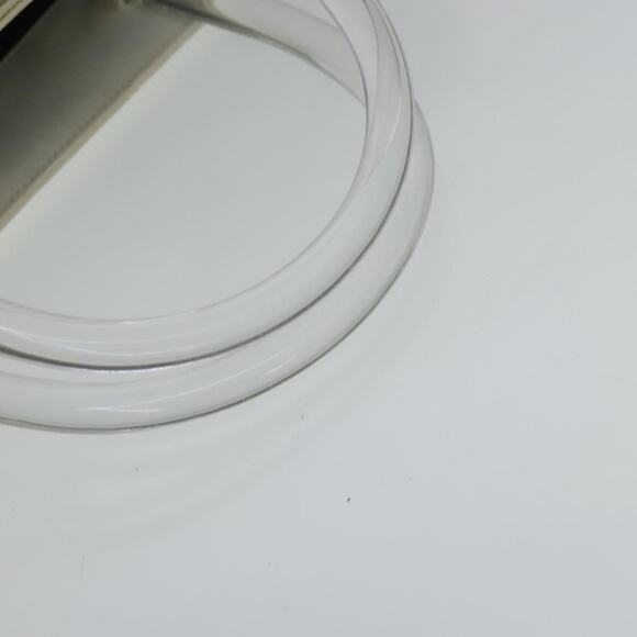 PRADA Hand Bag Enamel Plastic White Clear Silver - Picture 7 of 16